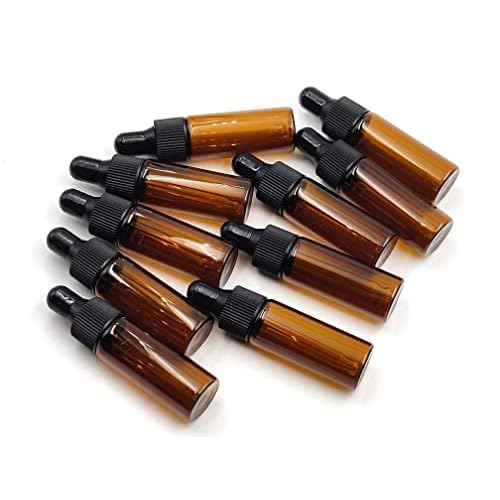 15Packs 5ml Tiny Amber Glass Mini Dropper Bottles for Essential Oils, Cosmetics, and Liquid Small Empty Travel Sample Vials with Dropper and Black Caps