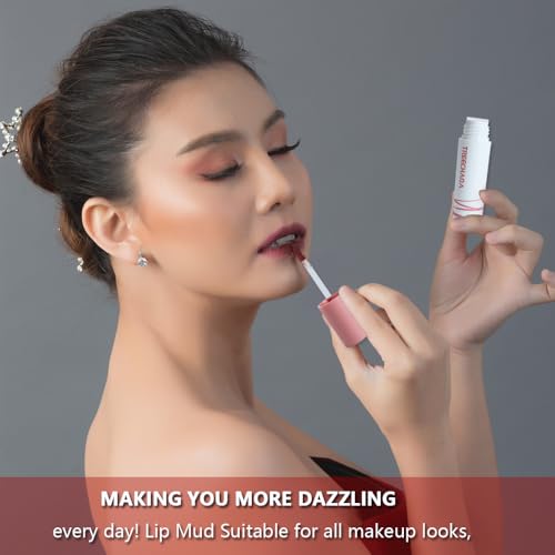 2pc Thailand Lipstick Set for Women, Lip Cream Long Lasting Waterproof with Velvet Matte & Soft Lightweight, Lip Mud Suitable for All Makeup Looks, Making You More Dazzling £¨Tangerine& Rose