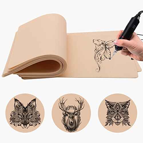 Blank Tattoo Practice Skins - Autdor 10Pcs Fake Tattoo Skin Double Sides 8x6" Fake Skin Tattooing and Microblading Eyebrow Practice Skin for Tattooing Supplies Beginners and Experienced Artists