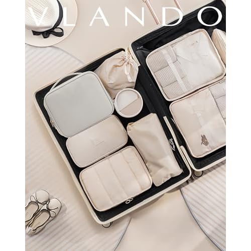 Vlando Travel Makeup Cosmetic Case Organizer Portable Storage Bag with Adjustable Dividers for Cosmetics Makeup brushes, girls, women, friends.£¨gray£©