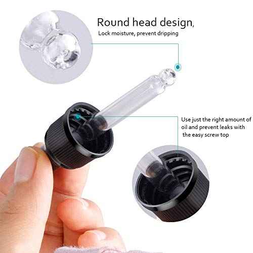 YGDZ Droppers for Essential Oils 15 Pack 15ml (1/2 Ounce) Glass Eye Dropper Tops - Fit for DoTerra Young Living 15ml Essential Oil Bottles