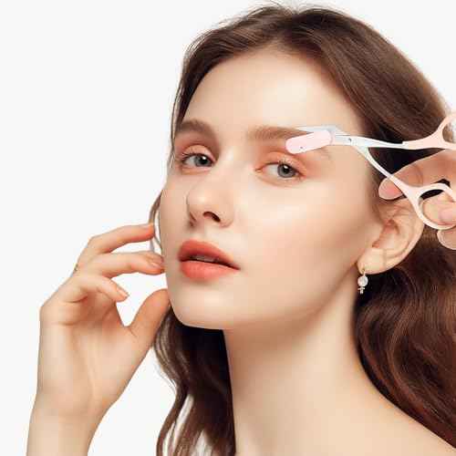 Eyebrow Trimmer Scissor,Eyebrow Trimmer for Women Men,Eyebrow Scissors with Comb,Non-Slip Eyebrow Cutter Eye Brow Razors,Eye Brow Shaper Trimming Scissors Makeup Tool (Black) (Black)