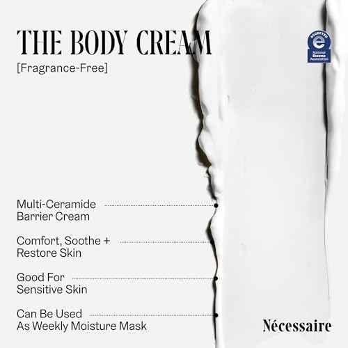 N?cessaire The Body Cream ? Fragrance-Free Barrier Repair Body Moisturizer with Niacinamide, Ceramides & Hyaluronic Acid ? Rich Hydration for Dry, Sensitive Skin ? Dermatologist-Tested ? 6.8 oz