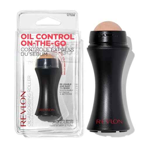 Revlon Face Roller, Oily Skin Control for Makeup, Oil Absorbing, Volcanic Reusable Facial Skincare Tool for At-Home or On-the-Go Mini Massage, 1 Count