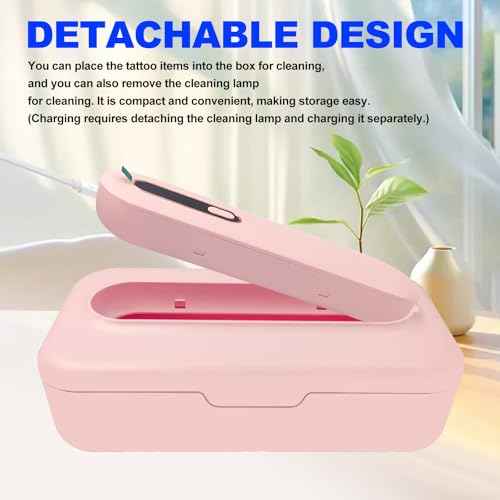 Pink Tattoo Tool Box - Light Design, One-Touch Start, Auto Timer Shutoff - Organizer and Storage for Tattoo Equipment