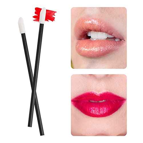 500PCS Lip Wands Applicators Disposable - Vaincre Lip Brush, Lipstick Lint Free Brush Makeup Gloss Wands, Makeup Applicator Beauty Tool Kits Black
