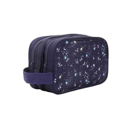 Bioworld Night Sky Dual Compartment Navy Toiletry Cosmetic Kit
