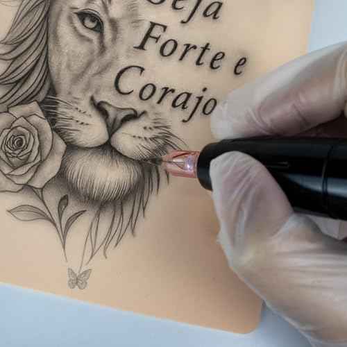 Premium Tattoo Practice Skin ? 1.5mm Thick Double-Sided Silicone Pad with Pre-Printed Floral Animal Line Art ? Realistic Beige Fake Skin for Tattooing, Microblading & Ink Practice (3 Pcs)