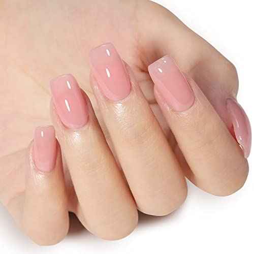 AILLSA Gel Nail Polish Nude Pink Gel Polish Sheer Neutral Color Jelly Gels Nail Polish Natural Translucent Soak Off U V Nails for Nail Art French Manicure at Home 0.51 Fl Oz /GB49