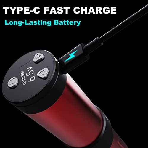 BRONC Max V12 Wireless Tattoo Machine Rotary Pen Coreless Motor 2,100mAh Battery Power (Adjustable 2.5 ¢¦ 4.0mm Stroke) Green