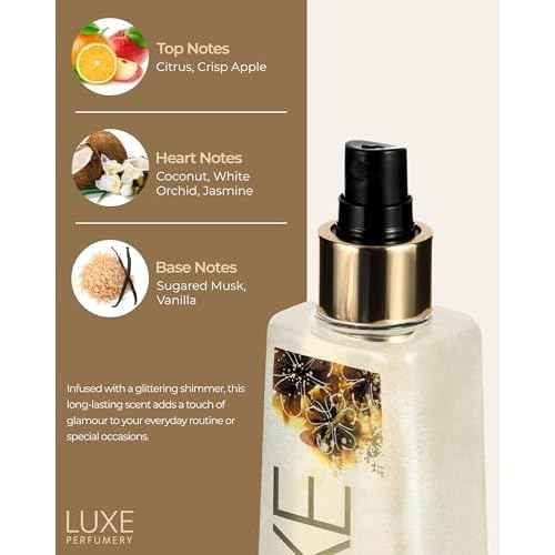 Luxe Perfumery Shimmer Body Mist, Sugared Orchid, 8.0 fl oz