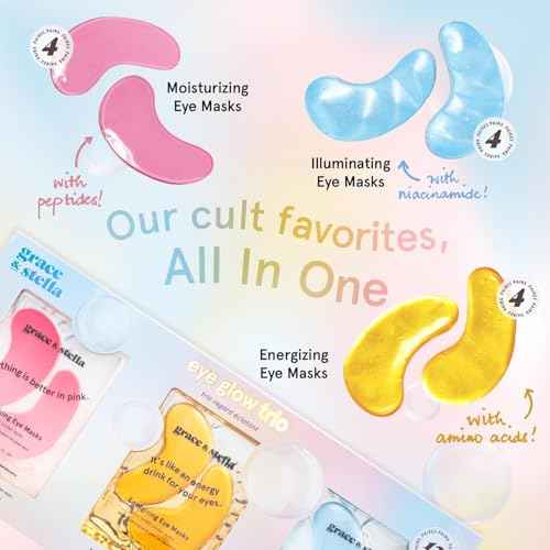 grace & stella Under Eye Patches (12 pairs) Eye Masks for Puffy Eyes and Dark Circles - Stocking Stuffers, Christmas Gifts for Women - Gifts for Birthdays, Bachelorette Party, Bridesmaids, Self Care