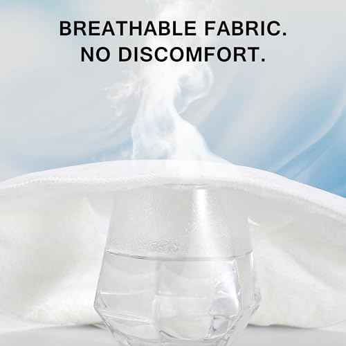 Face Steam Towel with Headband. Reusable Facial Steamer Spa Towels for Women Girls. 2-in-1 Care. Steam Serum Cream Absorption. Cool Calming Moisturizing