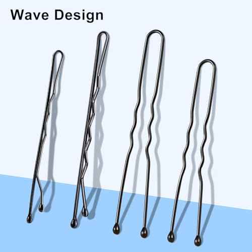 TsMADDTs Bobby Hair Pins Kit, 200PCS U Shaped Bobby Pins Black for Women, Ballet Buns with Box, 2.4IN and 2IN
