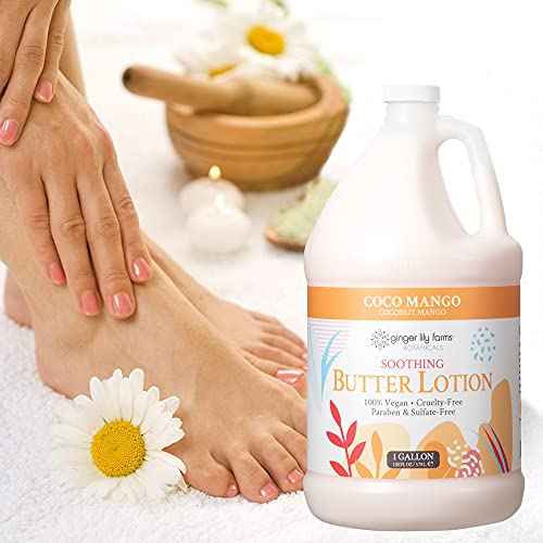 Ginger Lily Farm's Botanicals Soothing Butter Lotion, Coco Mango, 100% Vegan & Cruelty-Free, Coconut Mango Scent, 1 Gallon
