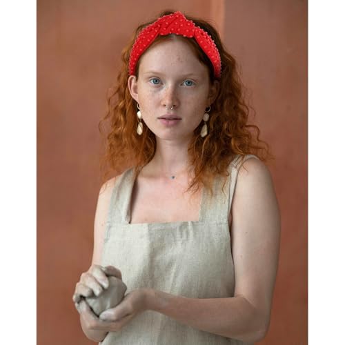Ondder Red Hairband Top Knot Headband for Women, Cloth Head Bands for Women's Hair, Wide Knotted Headbands for Women Girls, Non Slip Fashion Headbands, One Size Fits All for Her