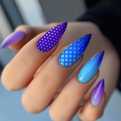 PH PandaHall 3pcs Color Block Nail Art Templates, 35 Patterns Gradient Texture Style Nail Stamping Plate Nail Art Stencils Stainless Steel Plates for Nail Design Print Manicure Salon