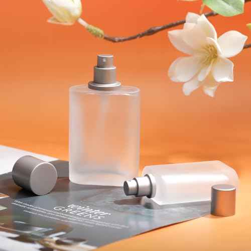 100ml/3.4 Oz Frosted Glass Spray Bottle Perfume Atomizer,Refillable Perfume Spray Bottle Perfume Bottles Empty with 3 Kinds of Perfume Dispenser (Frosted Glass 100ml)