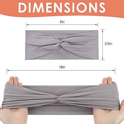 12 Pcs Stretchy Headbands for Women, Absorbed Sport Headband Soft Twist Knotted Headbands for Daily Life Yoga Workout