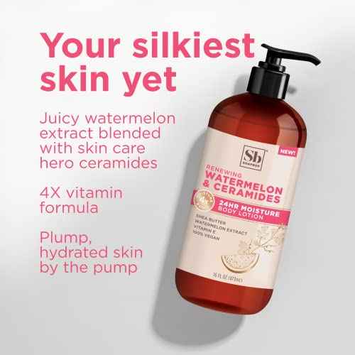 Soapbox Body Lotion, Watermelon & Ceramides Body Lotion for Dry Skin, Plump and Hydrate with Ceramides, Moisturizer for Women, Men, Vegan & Cruelty Free Skin Care, 3 Pack, 16 oz each