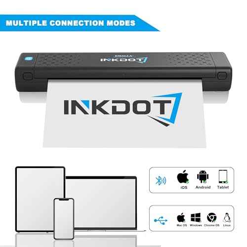 Emalla INKDOT Tattoo Stencil Printer, Bluetooth Thermal Printer Machine 203DPI High-Res Wireless Transfer Tattoo Machine Smart App Protable for Artists, iOS and Windows Tattoo Supplies
