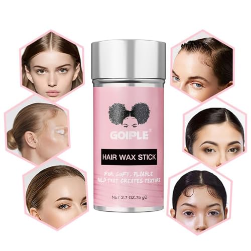 Goiple Hair Wax Stick - Long-Lasting, Smoothing & Slick Pomade Stick for Hair Wigs, Styling Waxes for Fly Away & Edge Frizz Hair, 2.7oz each