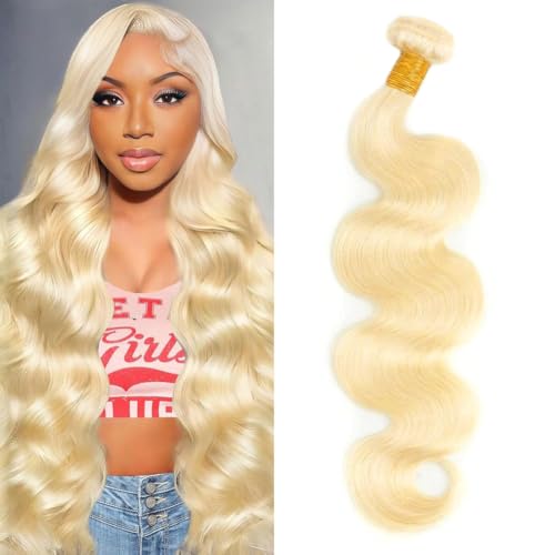613 Bundles Human Hair Body Wave Blonde Bundles Human Hair 10 Inch 100% Unprocessed 12A Brazilian Virgin Raw Weave Bundles Human hair Blonde Bundle Body Wave Extensions for Women