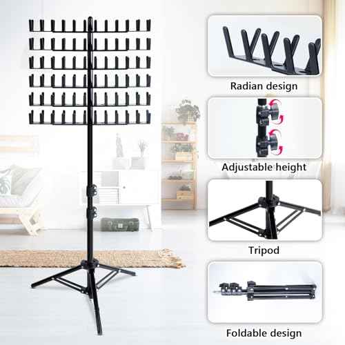 Braiding Hair Rack Standing Extension Holder Hanger, 144 Pegs Divider for Separator Stand Display (Black)