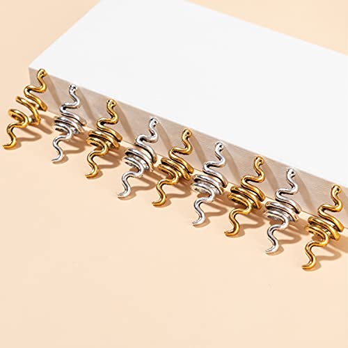 18 Pcs Hair Spiral Beads Snake Braids Coil Dreadlock Metal Cuffs Loc Hair Jewelry Hair Wraps Accessory Clips Decoration