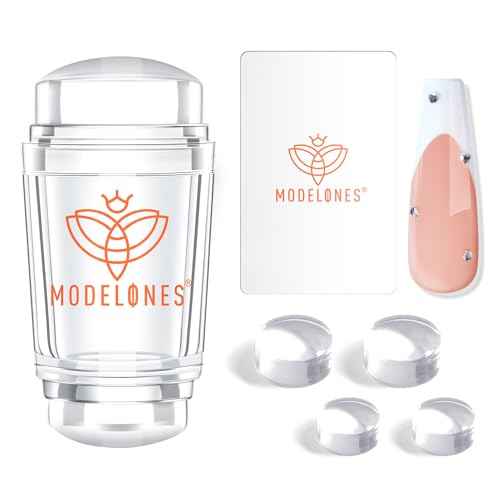 Modelones French Tip Tool- 6 Pcs Nail Stamp French Manicure Kit Suitable for DIY Together with Gel Nail Polish Art Tips Printing Tool Kit