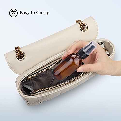 Wedama Spray Bottle, 2 oz Fine Mist Glass Spray Bottles, Little Refillable Liquid Containers for Watering Flowers Cleaning (16 Pack, Amber)