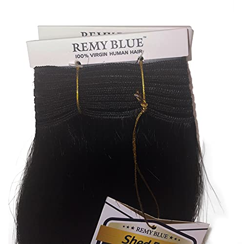 New Remy Yaky-Remy Blue 100% VIRGIN Human Hair Weave- Shed Free&Tangle Free (#1, 16¡± packs of 2)