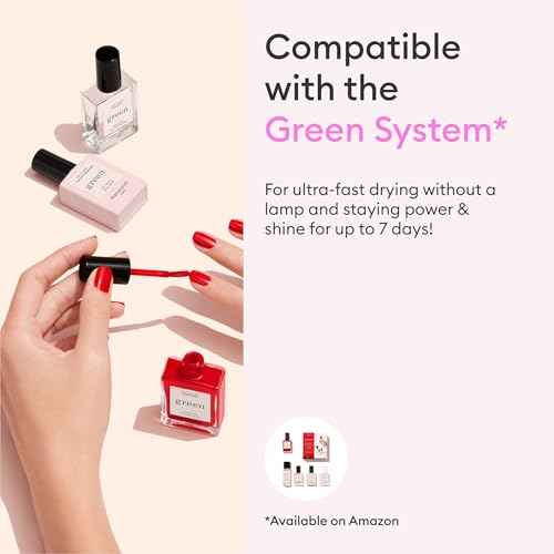 Manucurist Green Nail Polish Bois de Rose - Dusty Pink Nail Polish - 9-Free, Plant-Based and Vegan - Manicure - Made in France - 0.5 fl oz