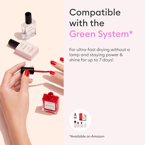 Manucurist Green Nail Polish Bois de Rose - Dusty Pink Nail Polish - 9-Free, Plant-Based and Vegan - Manicure - Made in France - 0.5 fl oz