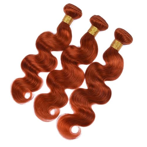 Ginger Orange 350 Human Hair Bundles 26 28 30 Inch Body Wave Bundles Human Hair Unprocessed Brazilian Virgin Hair Quick Weave for Black Women