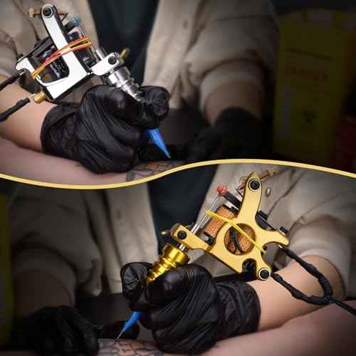 Complete Tattoo Coil Machine Kit 2 Sets Tattoo Gun Liner Shader Coils Machine Tattoo Power Supply Needles Tips for Beginners Artists