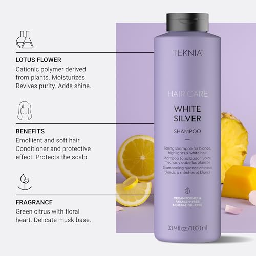 LAKM? Teknia White Silver Shampoo, Toning Shampoo for Blondes and Bleached Hair