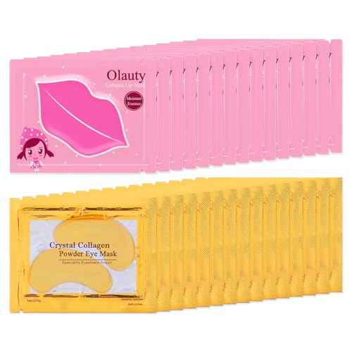 30 Pairs Lip Masks & Eye Masks,24K Gold Gel Crystal Collagen Eye Patches for Puffy Eyes,Effectively Nourishes,Moisturizing& Reducing Dark Circle Eye Bags,Birthday Gifts for Women,Christmas Gifts