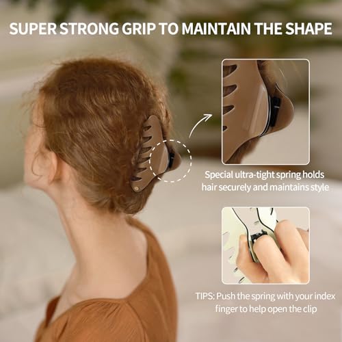 EVITA PERONI Hair Clips, Strong Hold Hair Claw Clip Jaw Clip for Thick Thin Durable Hair Clip for Women Girls Gifts, Bright Yellow