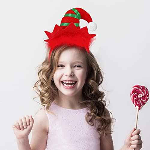 2Pack Christmas Elf Headbands Xmas Elf Hat Headwear Christmas Elf Hair Band for Holiday Party