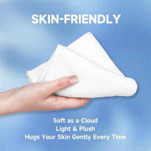 Coral Velvet White Washcloths 12 Pack, Highly Absorbent and Soft White Face Towels, Multi-Purpose Washcloths and Hand Towels for Bathroom, Hotel, Spa and Gym, 12 x 12 inches