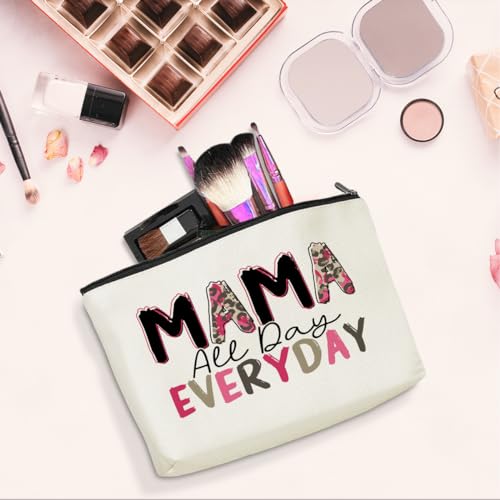 Mama Cosmetic Bag Mom Gifts Blessed Makeup Bag Mama Gifts Travel Organizer Mother Gifts Zipper Pouch for Mother Mama Mommy Mammy Mum Women Female Gifts for Mom from Daughter Son Mothers Day Birthday