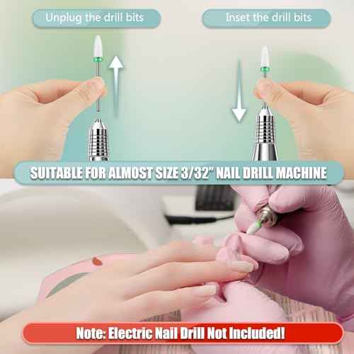 13PCS Nail Drill Bits Set, 3/32¡± Professional Drill Bits Nail Tech, Tungsten Carbide Ceramic Efile Nail Bits with Brush, Cuticle Remover Bits for Acrylic Gel Dip Powder Nail Manicure