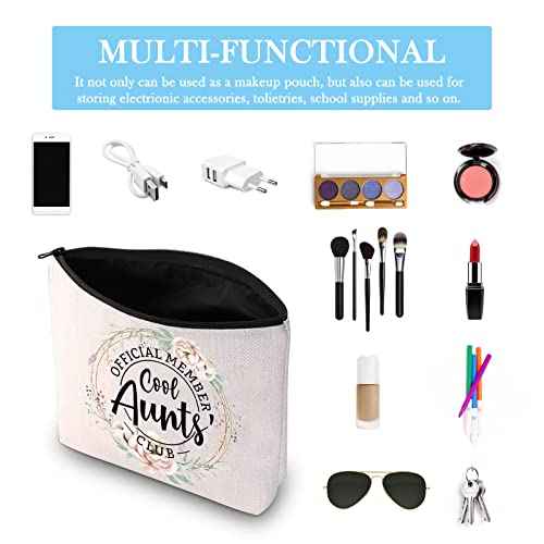 GJTIM Cool Aunts Club Zipper Pouch Aunt Mother Day Gift Auntie Toiletry Travel Bag Gift for Auntie from Niece (Aunts Club Bag)