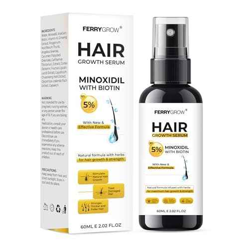 5% Minioxidil Hair Growth Serum for Men with Biotin Regrowth Hair Treatment For Thickens Hair Promotes Hair Density Help to Stop Thinning loss Hair stimulates Hair Growth