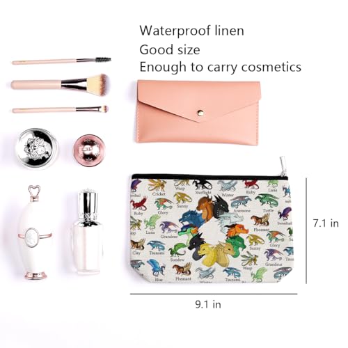 LONGXIN Wings Dragon Darkstalker Cosmetic Make up Bag Wing Dragons Inspired Gift Dragon Tribes Gifts Wings Bookish Merch Makeup Zipper Pouch Bag