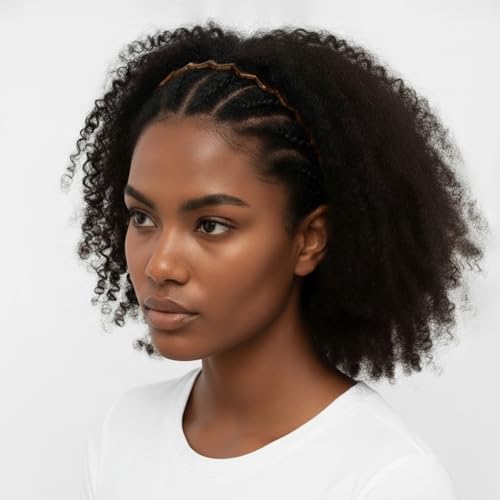 2 Pack Plastic Zig Zag Headbands with Teeth, Wavy Hair Comb Headband Hoop, Non-Slip Grip, Classic 90s Fashion Accessory for Women and Men£¨Black and Brown£©