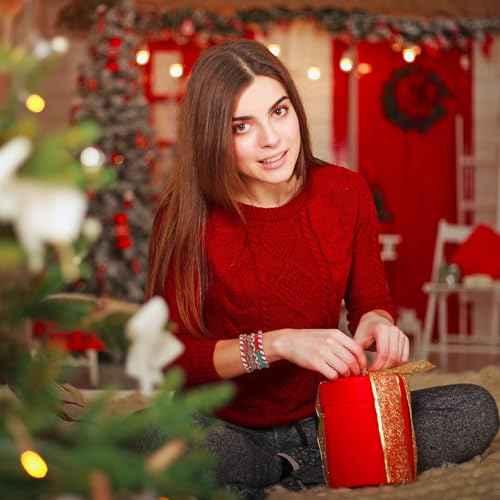 20 Pcs Christmas Hair Accessories: 10 Styles Cute Boho Hair Tie Bracelets for Thin and Thick Hair/Pony Tails, No Damage Elastics
