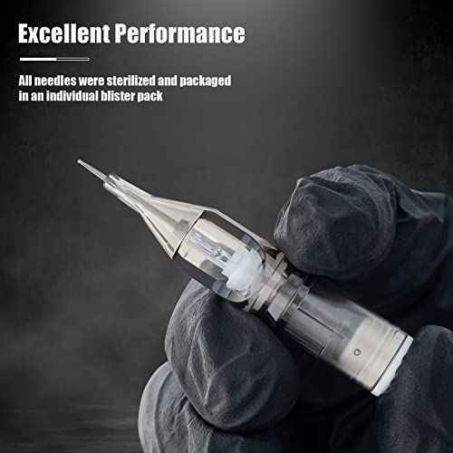 EZ Tattoo Cartridge Needles - 20Pcs #12 (7RL) Standard Round Liner Disposable Tattoo Needles Cartridges for Rotary Tattoo Machine Pen Gun - Revolution