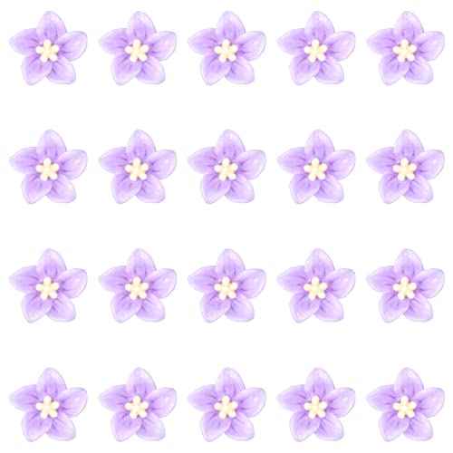 Wecoe 20 Pcs Decorative Hair Accessories - Small Purple Lily Hair Clips, Cute Mini Flowers for Girls, Toddlers, Women, Wedding